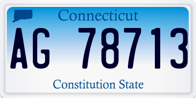 CT license plate AG78713