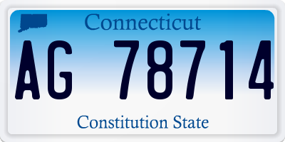 CT license plate AG78714
