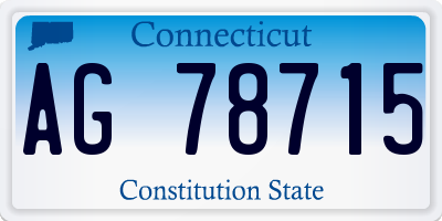 CT license plate AG78715