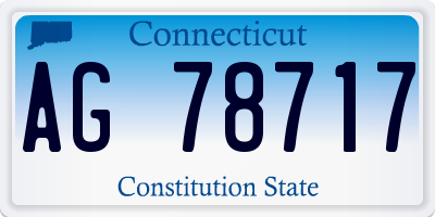 CT license plate AG78717