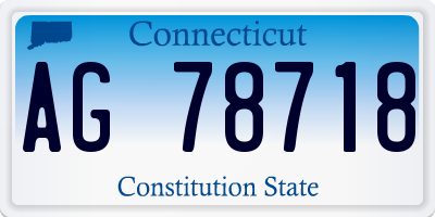CT license plate AG78718