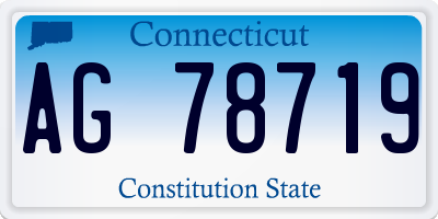 CT license plate AG78719