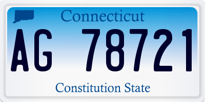 CT license plate AG78721