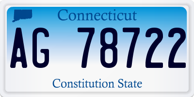 CT license plate AG78722