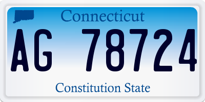 CT license plate AG78724