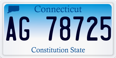 CT license plate AG78725