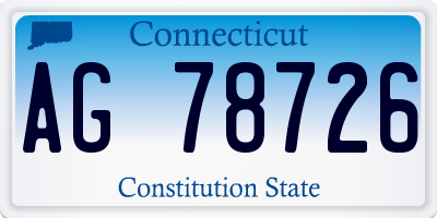 CT license plate AG78726