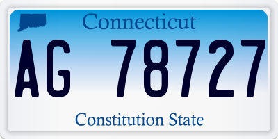 CT license plate AG78727