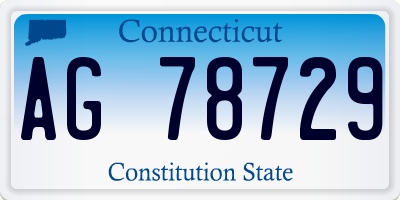 CT license plate AG78729