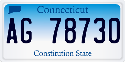 CT license plate AG78730