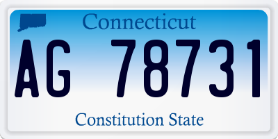 CT license plate AG78731