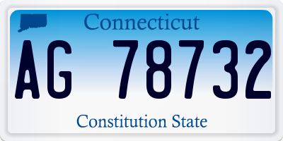 CT license plate AG78732