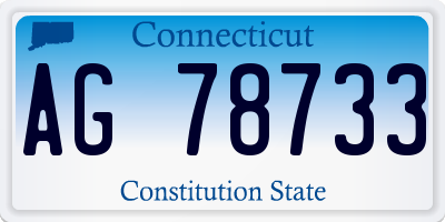 CT license plate AG78733