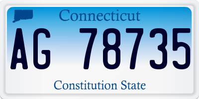 CT license plate AG78735