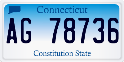 CT license plate AG78736