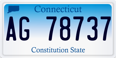 CT license plate AG78737