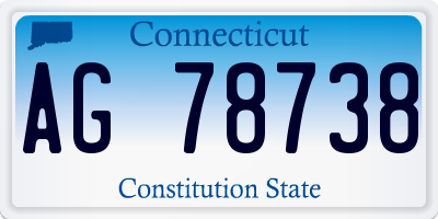 CT license plate AG78738