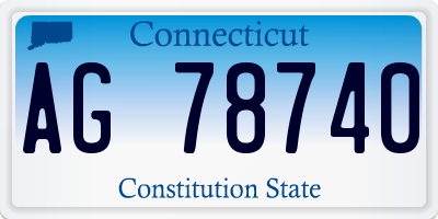 CT license plate AG78740