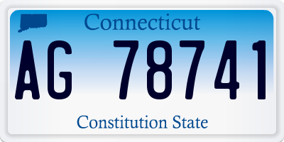 CT license plate AG78741