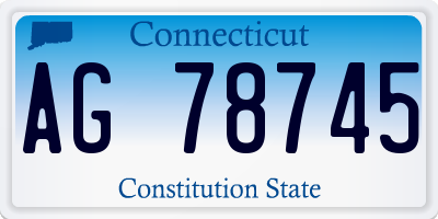 CT license plate AG78745