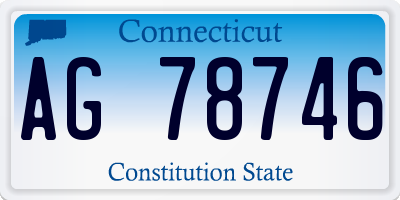 CT license plate AG78746