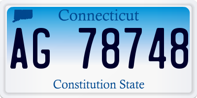 CT license plate AG78748