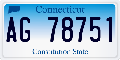 CT license plate AG78751