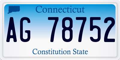 CT license plate AG78752