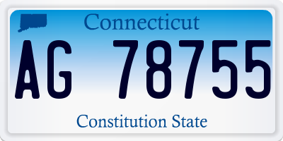 CT license plate AG78755