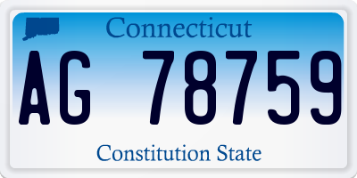 CT license plate AG78759