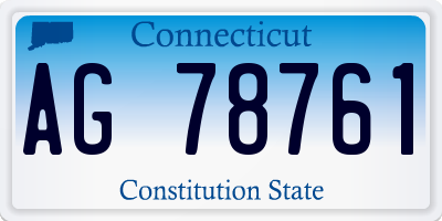 CT license plate AG78761