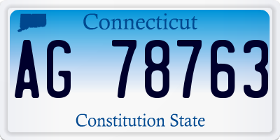 CT license plate AG78763