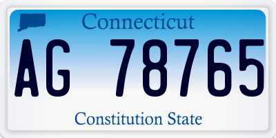 CT license plate AG78765