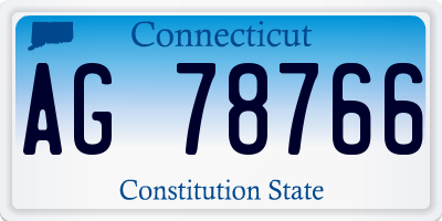 CT license plate AG78766