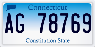 CT license plate AG78769