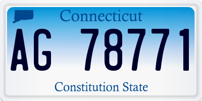 CT license plate AG78771