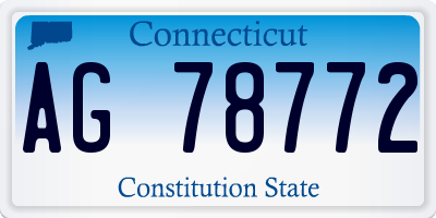 CT license plate AG78772