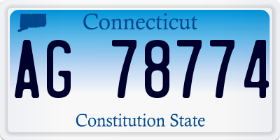 CT license plate AG78774