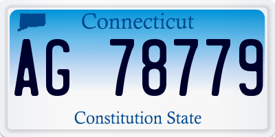 CT license plate AG78779