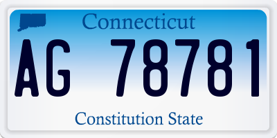 CT license plate AG78781