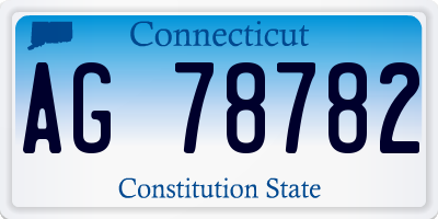 CT license plate AG78782