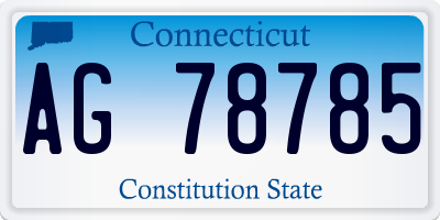 CT license plate AG78785