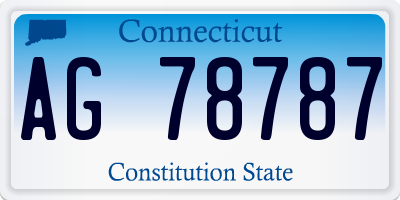 CT license plate AG78787