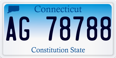 CT license plate AG78788