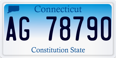 CT license plate AG78790