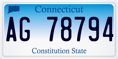 CT license plate AG78794