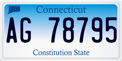 CT license plate AG78795