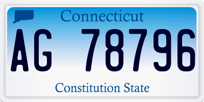 CT license plate AG78796