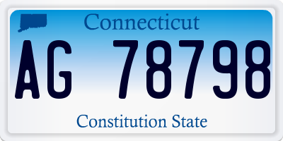 CT license plate AG78798