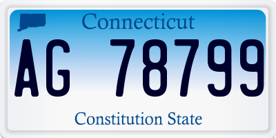 CT license plate AG78799